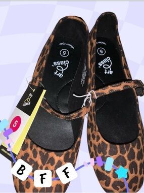 Buy one get one 50% off art class Leopard Print Mary Jane Flats - Brown & Black